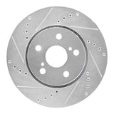 Dynamic Friction 2018-2022 Toyota C-HR Front Left Drilled & Slotted Silver Brake Rotor by Dynamic Friction Company 631-76153L
