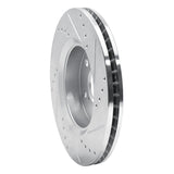 Dynamic Friction 2018-2022 Toyota C-HR Front Left Drilled & Slotted Silver Brake Rotor by Dynamic Friction Company 631-76153L