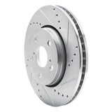 Dynamic Friction 2018-2022 Toyota C-HR Front Right Drilled & Slotted Silver Brake Rotor by Dynamic Friction Company 631-76153R