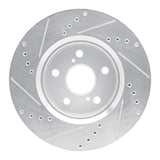 Dynamic Friction 2018-2022 Toyota C-HR Front Right Drilled & Slotted Silver Brake Rotor by Dynamic Friction Company 631-76153R