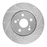 Dynamic Friction 2018-2022 Toyota C-HR Front Right Drilled & Slotted Silver Brake Rotor by Dynamic Friction Company 631-76153R