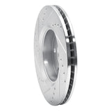 Dynamic Friction 2018-2022 Toyota C-HR Front Right Drilled & Slotted Silver Brake Rotor by Dynamic Friction Company 631-76153R