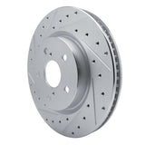 Dynamic Friction 2018-2025 Lexus UX300h Front Left Drilled & Slotted Silver Brake Rotor by Dynamic Friction Company 631-76154L