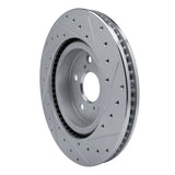 Dynamic Friction 2018-2025 Lexus UX300h Front Left Drilled & Slotted Silver Brake Rotor by Dynamic Friction Company 631-76154L