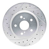 Dynamic Friction 2018-2025 Lexus UX300h Front Left Drilled & Slotted Silver Brake Rotor by Dynamic Friction Company 631-76154L