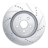 Dynamic Friction 2019-2025 Toyota Corolla (US/Canada) Front Left Drilled & Slotted Silver Brake Rotor by Dynamic Friction Company 631-76155L