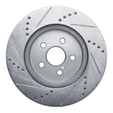 Dynamic Friction 2019-2025 Toyota Corolla (Mexico) Front Right Drilled & Slotted Silver Brake Rotor by Dynamic Friction Company 631-76155R