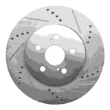 Dynamic Friction 2019-2025 Toyota Corolla (Mexico) Front Right Drilled & Slotted Silver Brake Rotor by Dynamic Friction Company 631-76155R