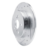 Dynamic Friction 2019-2025 Toyota Corolla (US/Canada) Rear Left Drilled & Slotted Silver Brake Rotor by Dynamic Friction Company 631-76156L