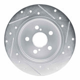 Dynamic Friction 2019-2025 Toyota Corolla (US/Canada) Rear Left Drilled & Slotted Silver Brake Rotor by Dynamic Friction Company 631-76156L