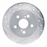 Dynamic Friction 2019-2025 Toyota Corolla (US/Canada) Rear Left Drilled & Slotted Silver Brake Rotor by Dynamic Friction Company 631-76156L