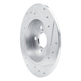 Dynamic Friction 2019-2025 Toyota Corolla (US/Canada) Rear Left Drilled & Slotted Silver Brake Rotor by Dynamic Friction Company 631-76156L