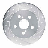 Dynamic Friction 2019-2025 Toyota Corolla (Mexico) Rear Right Drilled & Slotted Silver Brake Rotor by Dynamic Friction Company 631-76156R