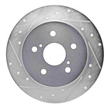 Dynamic Friction 2018-2022 Toyota C-HR Rear Left Drilled & Slotted Silver Brake Rotor by Dynamic Friction Company 631-76157L