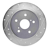 Dynamic Friction 2018-2022 Toyota C-HR Rear Right Drilled & Slotted Silver Brake Rotor by Dynamic Friction Company 631-76157R