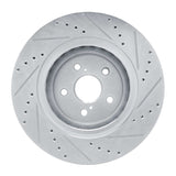 R1 Concepts 20-24 Toyota Highlander Hybrid Front Left Drilled & Slotted Silver Brake Rotor