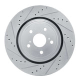 R1 Concepts 20-24 Toyota Highlander Hybrid Front Left Drilled & Slotted Silver Brake Rotor