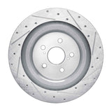 R1 Concepts 20-24 Toyota Highlander Hybrid Rear Left Drilled & Slotted Silver Brake Rotor