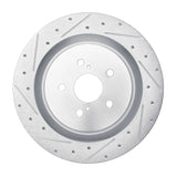 R1 Concepts 20-24 Toyota Highlander Hybrid Rear Left Drilled & Slotted Silver Brake Rotor