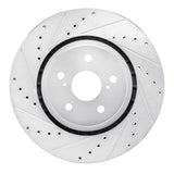 Dynamic Friction 2021-2025 Toyota RAV4 Prime (Plug-in Hybrid) Front Left Drilled & Slotted Silver Brake Rotor by Dynamic Friction Company 631-76160L