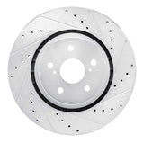 Dynamic Friction 2021-2025 Toyota RAV4 Prime (Plug-in Hybrid) Front Right Drilled & Slotted Silver Brake Rotor by Dynamic Friction Company 631-76160R