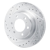 Dynamic Friction 2022-2025 Lexus GX550 Front Left Drilled & Slotted Silver Brake Rotor by Dynamic Friction Company 631-76162L