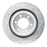 Dynamic Friction 2022-2025 Lexus GX550 Front Left Drilled & Slotted Silver Brake Rotor by Dynamic Friction Company 631-76162L