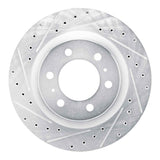 Dynamic Friction 2022-2025 Lexus GX550 Front Left Drilled & Slotted Silver Brake Rotor by Dynamic Friction Company 631-76162L