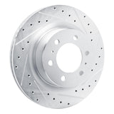 Dynamic Friction 2022-2025 Lexus GX550 Front Right Drilled & Slotted Silver Brake Rotor by Dynamic Friction Company 631-76162R