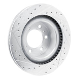 Dynamic Friction 2022-2025 Lexus GX550 Front Right Drilled & Slotted Silver Brake Rotor by Dynamic Friction Company 631-76162R