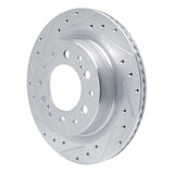 Dynamic Friction 2022-2025 Lexus LX600 Rear Left Drilled & Slotted Silver Brake Rotor by Dynamic Friction Company 631-76163L