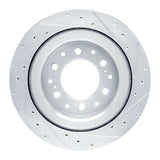 Dynamic Friction 2022-2025 Lexus LX600 Rear Left Drilled & Slotted Silver Brake Rotor by Dynamic Friction Company 631-76163L