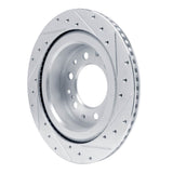 Dynamic Friction 2022-2025 Lexus LX600 Rear Left Drilled & Slotted Silver Brake Rotor by Dynamic Friction Company 631-76163L
