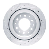 Dynamic Friction 2022-2025 Lexus GX550 Rear Right Drilled & Slotted Silver Brake Rotor by Dynamic Friction Company 631-76163R