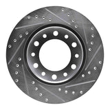 R1 Concepts 1976-1989 Toyota Land Cruiser Front Left Drilled & Slotted Silver Brake Rotor by R1 Concepts 631-76169L
