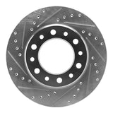 R1 Concepts 1976-1989 Toyota Land Cruiser Front Left Drilled & Slotted Silver Brake Rotor by R1 Concepts 631-76169L