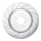 Dynamic Friction 2014-2016 Maserati Ghibli Rear Left Drilled & Slotted Silver Brake Rotor by Dynamic Friction Company 631-79003L