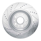 Dynamic Friction 2014-2016 Maserati Ghibli Rear Right Drilled & Slotted Silver Brake Rotor by Dynamic Friction Company 631-79003R