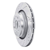 Dynamic Friction 2017-2024 Maserati Levante Rear Left Drilled & Slotted Silver Brake Rotor by Dynamic Friction Company 631-79010L