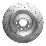 Dynamic Friction 2017-2024 Maserati Levante Rear Left Drilled & Slotted Silver Brake Rotor by Dynamic Friction Company 631-79010L