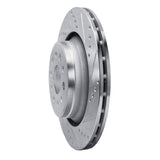 Dynamic Friction 2017-2024 Maserati Ghibli Rear Right Drilled & Slotted Silver Brake Rotor by Dynamic Friction Company 631-79010R