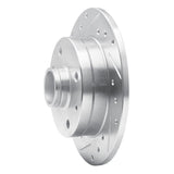 R1 Concepts 1981-1985 Mazda RX-7 Rear Left Drilled & Slotted Silver Brake Rotor