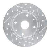 R1 Concepts 1981-1985 Mazda RX-7 Rear Left Drilled & Slotted Silver Brake Rotor