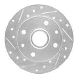 R1 Concepts 1981-1985 Mazda RX-7 Rear Left Drilled & Slotted Silver Brake Rotor