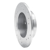 R1 Concepts 1981-1985 Mazda RX-7 Rear Left Drilled & Slotted Silver Brake Rotor