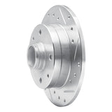 R1 Concepts 1981-1985 Mazda RX-7 Rear Right Drilled & Slotted Silver Brake Rotor