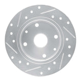 R1 Concepts 1981-1985 Mazda RX-7 Rear Right Drilled & Slotted Silver Brake Rotor