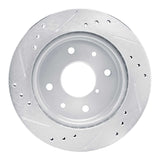 R1 Concepts 1984-1985 Mazda RX-7 Rear Right Drilled & Slotted Silver Brake Rotor by R1 Concepts 631-80008R