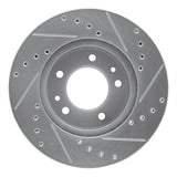 R1 Concepts 1986-1991 Mazda RX-7 Front Left Drilled & Slotted Silver Brake Rotor by R1 Concepts 631-80013L