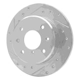 R1 Concepts 1986-1988 Mazda RX-7 Rear Left Drilled & Slotted Silver Brake Rotor
